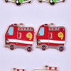 Cartoon ambulance, metal police car, jewelry, pendant, earrings, necklace, Korean style, fire truck, handmade