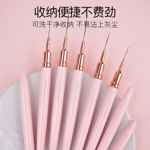 Japanese style pull line pen fine industry nail art brush suit 5 flower painting drawing color light therapy