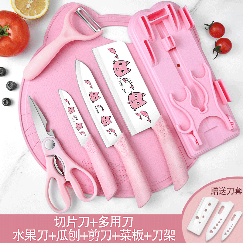 Cuchillo de alimentación para bebés conjunto de tabla de corte corte corte cuchillo de cocina cuchillo multipropósito cuchillo de frutas cuchillo de cocina dormitorio combinado
