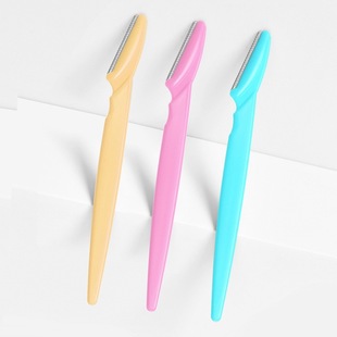 Three-Color Eyebrow Razor with Serrated Safety Eyebrow Razor Eyebrow Trimming Tool Anti-Scratch Eyebrow Razor with Protective Net Available for Wholesale