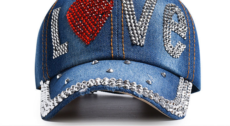 154g Weight Baseball Cap Hats Type Street Occasion Denim Material Letter Pattern Women's Classic Style Letter Curved Eaves Baseball Cap