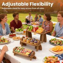 木质甜品蛋糕陈列架家用化妆品小盆栽收纳架实木厨房调味品整理架