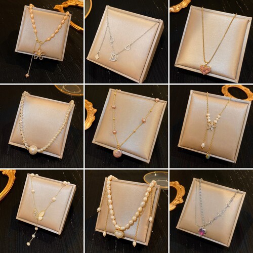 Baroque freshwater pearl necklace light luxury luxury love butterfly necklace fashionable temperament jewelry wholesale