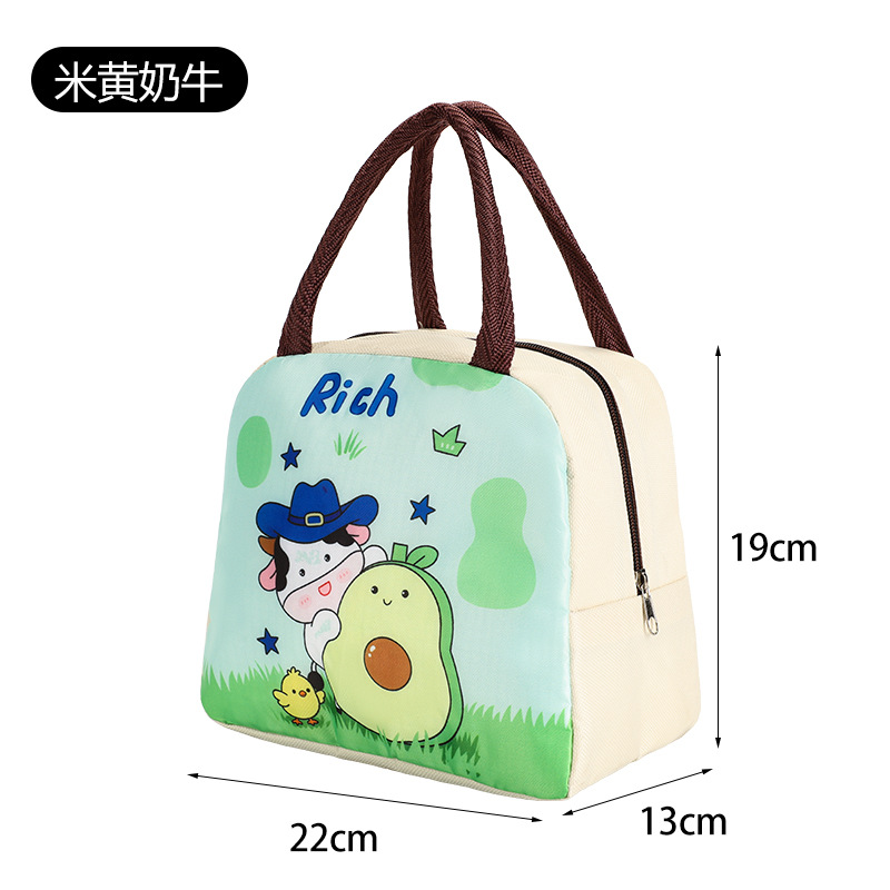 Bolsa para lonchera con aislamiento de papel de aluminio, bolsa de mano con dibujos animados, bolsa de almuerzo para el trabajo de estudiantes, bolsa de almuerzo con aislamiento para niños, bolsa bento.