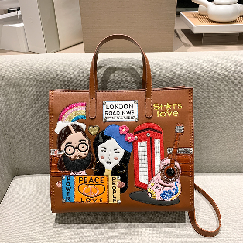 大衆が国境を越えた女性バッグをデザインした新しい布刺繍通勤バッグ欧米のレトロなシングル肩斜め掛けバッグ|undefined