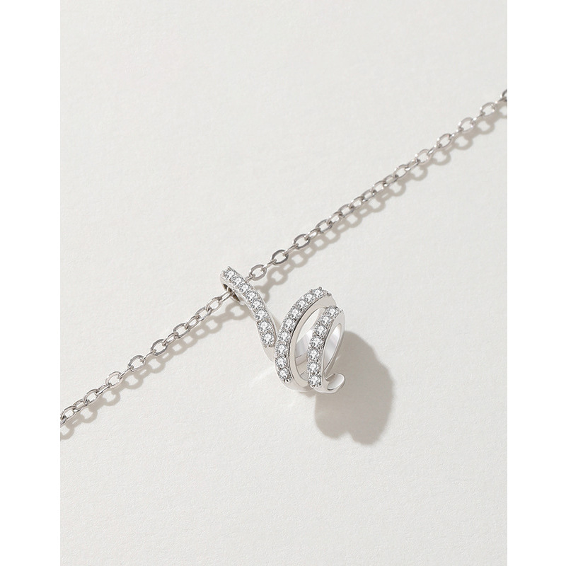 Collar de diamantes de plata esterlina 925 mujeres lujo ligero nicho simple versátil de alto nivel colgante collar de clavícula