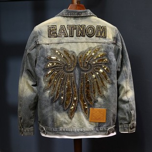 2024 new spring and autumn motorcycle style embroidery Fashion men's Denim jacket Denim coat men's jacket 536