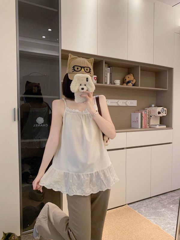 蕾丝吊带背心女夏季设计感小众内搭打底绝美外穿无袖上衣小衫秋季|undefined