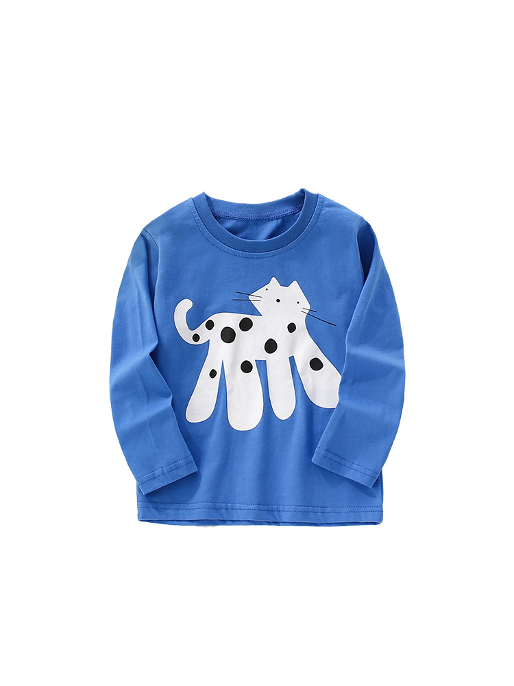 Malwee transfronterizo camiseta de niño otoño y invierno nuevo estilo europeo y americano de niños de cuello redondo camiseta de manga larga camiseta de base para niños