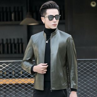 Sheepskin Genuine Leather Jacket Men's 2025 New Haining Short Fashion Stand Collar Slim Spring and Autum Leather Jacket Jacket