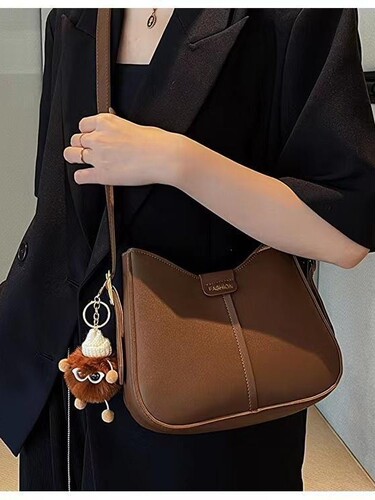 Saddle bag, women's armpit bag, one-shoulder crossbody bag, chanel style, high-end bag, all-matching soft leather bag, 1272