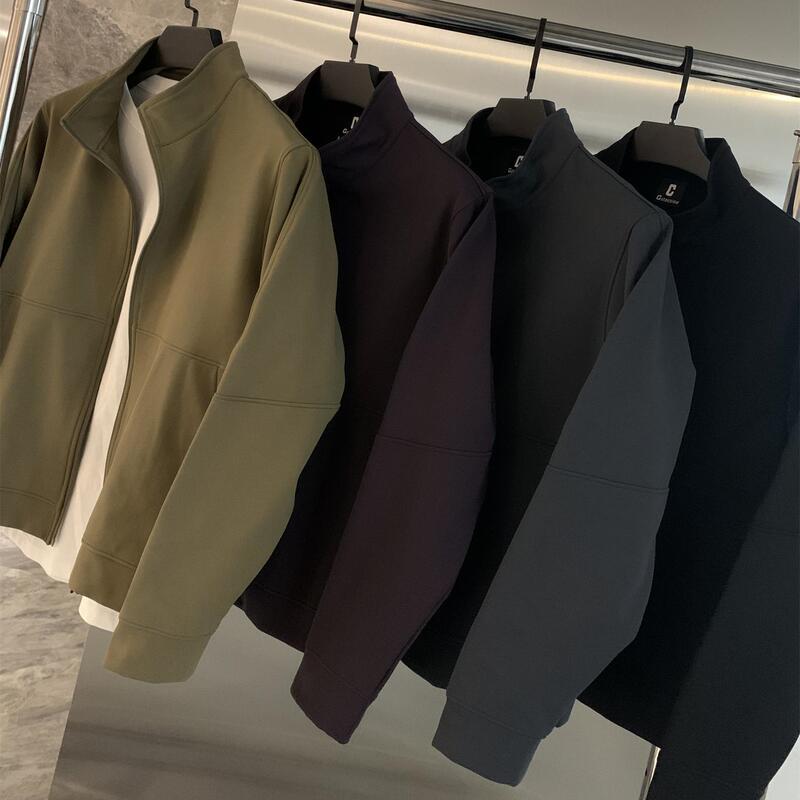 Mountain-Style Outdoor Gear! Washed Rice-Grain Fabric! 2026 Spring and Autumn Men's Stand-Collar Jacket Short Coat