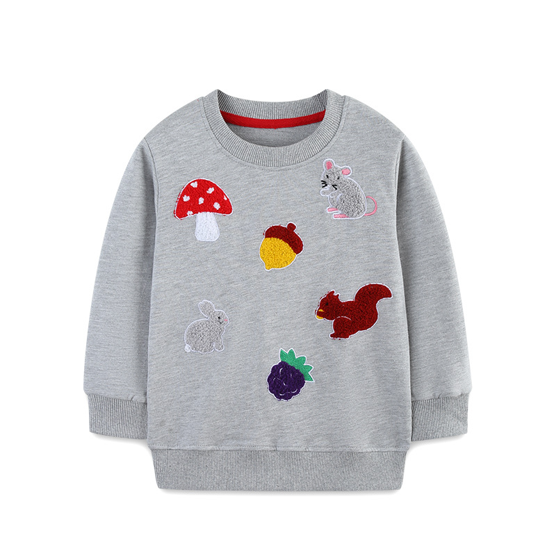 Sudadera de otoño para niños, estilo europeo y americano, con bordado de animales, suéter de punto de algodón para niños pequeños, venta al por mayor. image 7