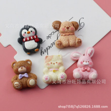 卡通可爱呆萌小狗狗狗发夹发绳手机壳抓夹DIY洞洞鞋扣树脂配件
