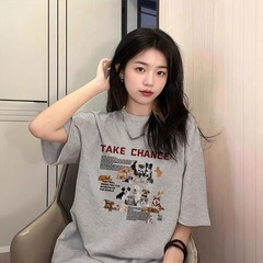 白色短袖t恤女2025新款纯棉半袖宽松夏季打底内搭小众设计感上衣