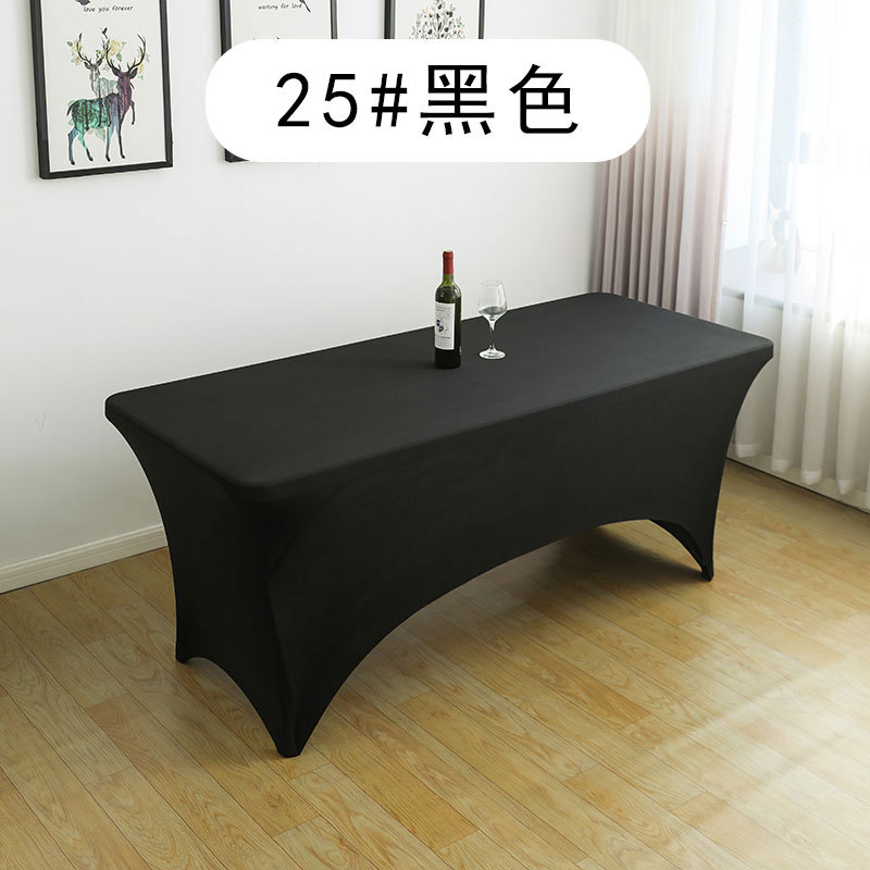 Cubierta de mesa elástica americana 4FT6FT para actividades de boda al aire libre Cubierta de mesa de cóctel de comercio exterior blanca y negra elástica rectangular