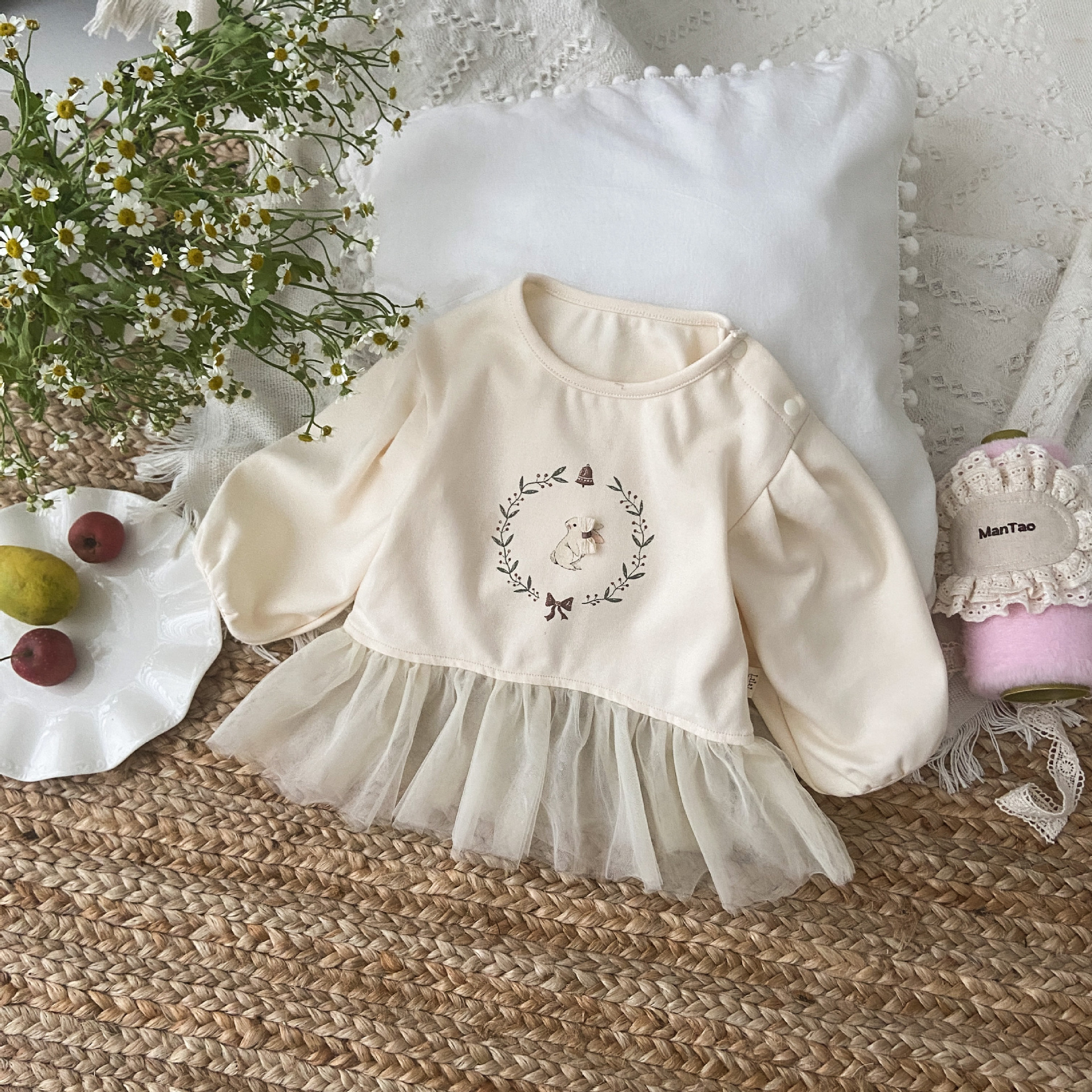 Ropa de primavera para niños, estilo occidental, traje de niña linda coreana, traje de primavera nuevo, traje de dos piezas para bebés femeninos, moda