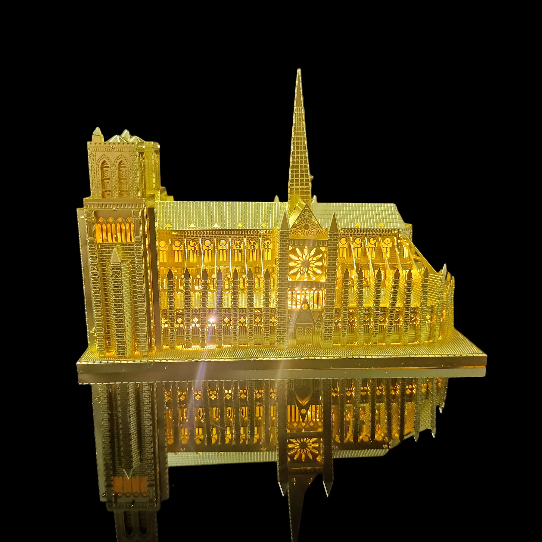 New Golden Notre Dame of Paris Adult High Difficulty Building Metal Puzzle Diy Assembled Model Stereo Toy