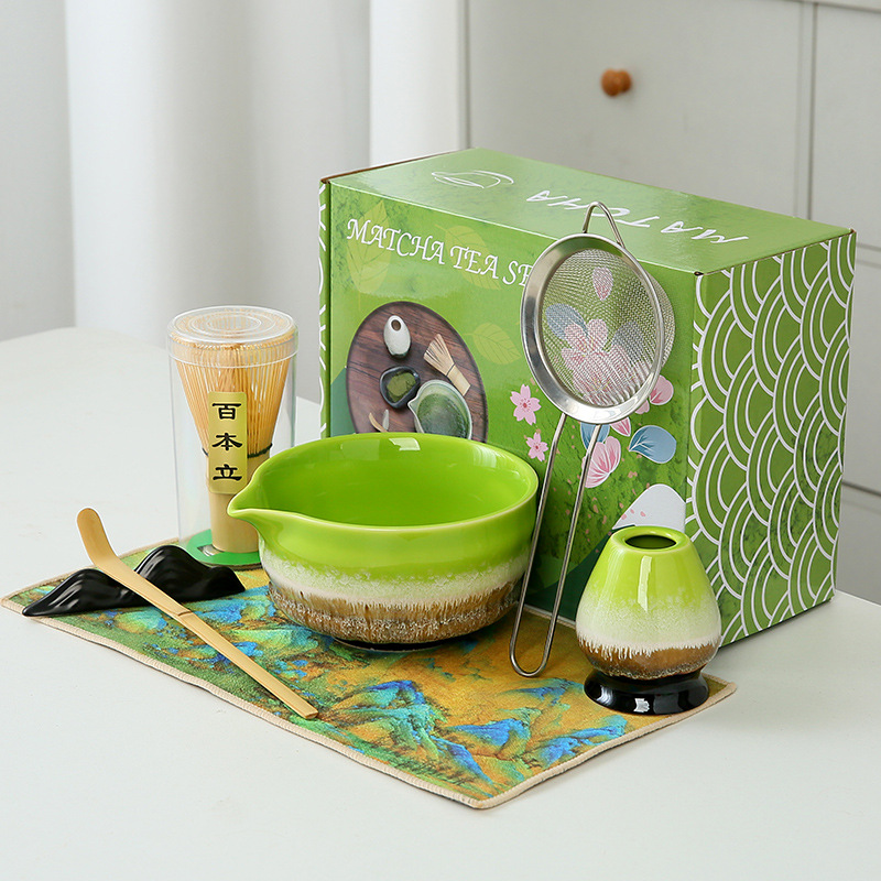 Japonés Matcha tazón Matcha túnica canción té herramientas de pedido taza de té de cerámica taza de té mezclador Matcha cepillo taza de té