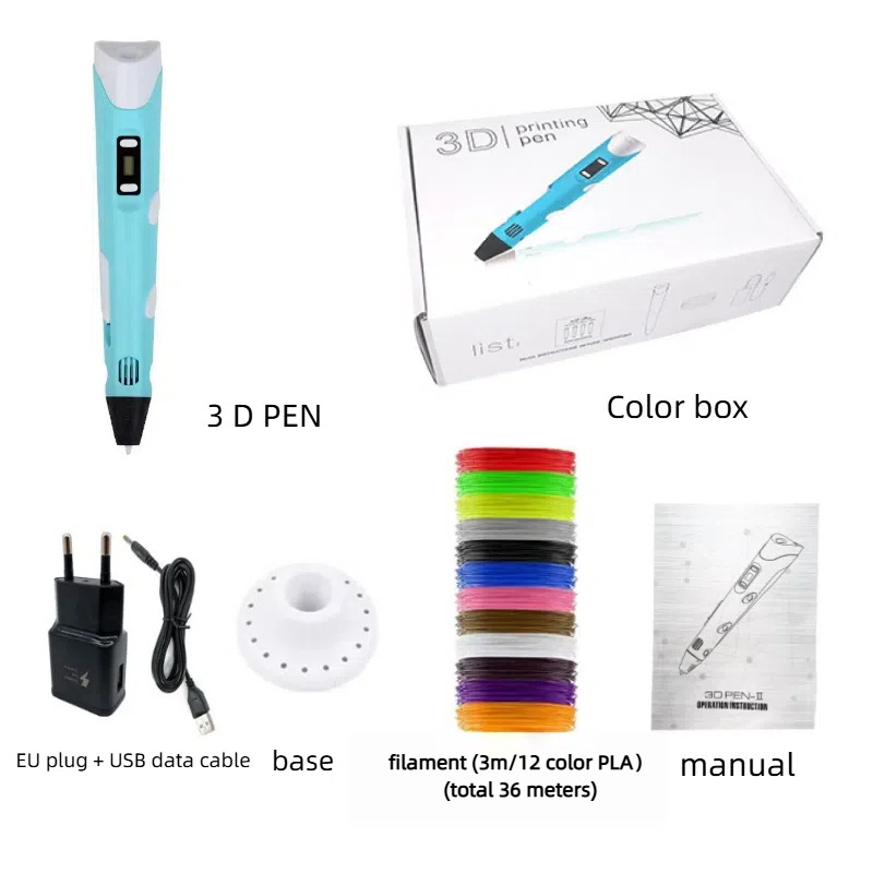 Venta directa de fábrica Segunda Generación 3D impresión pluma tridimensional pintura graffiti cepillo DIY hecho a mano niños estudiante juguetes educativos