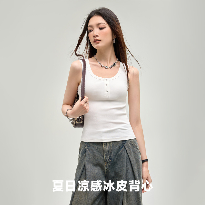 Cooling Ice-Silk White Camisole for Women, Outerwear, 2026 Summer New Style, High-End Feel, Inner Wear, Sleeveless Top Cooling Ice-Silk White Camisole for Women, Outerwear, 2026 Summer New Style, High-End Feel, Inner Wear, Sleeveless Top