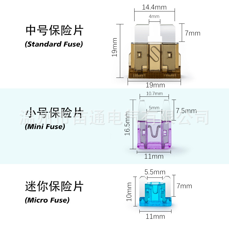 保险片尺寸通用图