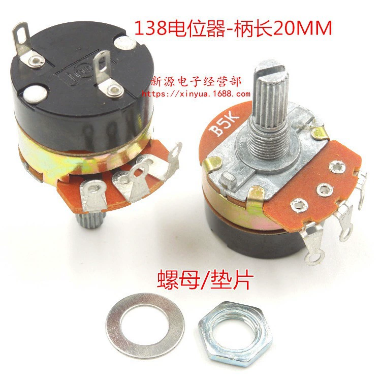 Потенциометр WH138 5K односторонняя изогнутая ножка с регулятором скорости переключателя B5K длина ручки с круглым отверстием 20 мм