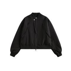 アメリカの街頭の多ファスナーのデザイン野球服の短いコートがゆったりしています。