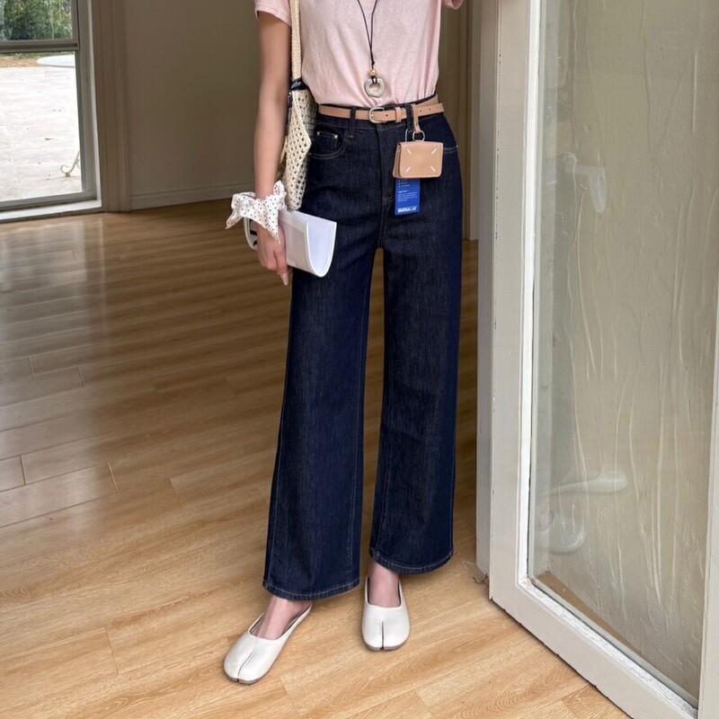 Denim Blue Wide-Leg Pants—26 Years of Summer Thin Style, Relaxed and Comfortable Jeans, Versatile Slimming Long Pants 6082