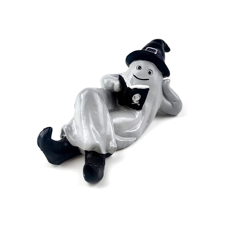 AliExpress Halloween lectura fantasma de dibujos animados casa pequeños adornos de Halloween fantasma lectura lindo adornos decorativos