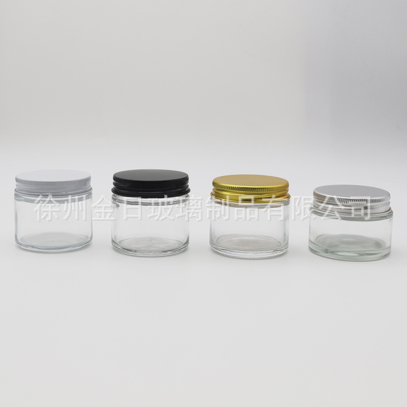 透明圆柱膏霜瓶卷边铝盖化妆品分装瓶批发密封眼霜面霜空瓶子