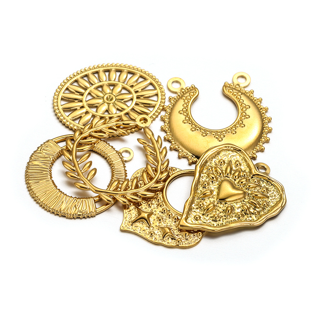 Acero inoxidable transfronterizo europeo y americano colgante multi-diseño bricolaje accesorios de joyería hechos a mano amor guirnalda colgante redondo colgante