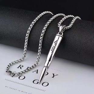 Trendy Subsidine Titanium Steel Necklace Domineering Men and Women Permination of European and American Hip -Hop Personal Pendant retro student accessories