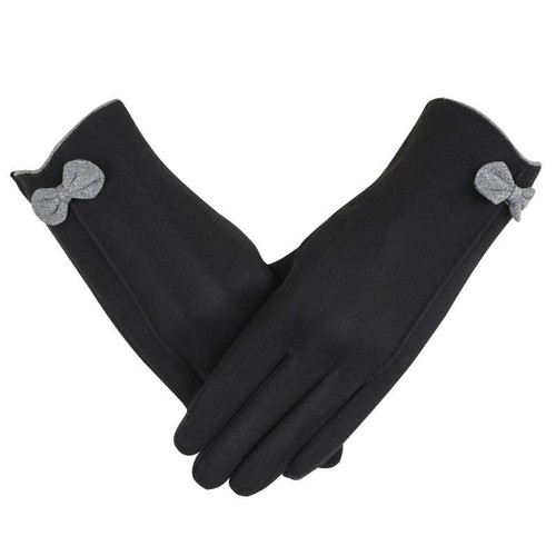 Warming gloves for women, outdoor elegant cycling gloves, driving windproof and cold-resistant, lined touchscreen gloves for autumn and winter