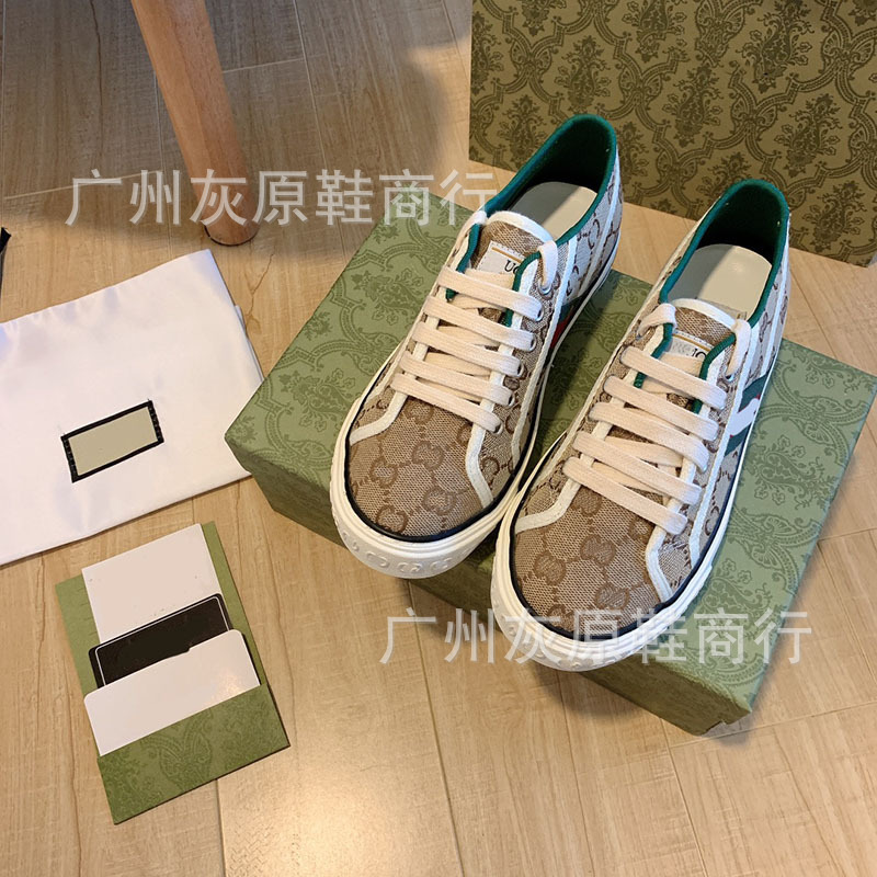 Y Elevation Version G Home Retro Embroidered Canvas Shoes 1977 Old Flower Men's and Women's Lovers Shoes Casual White Shoes Sneakers