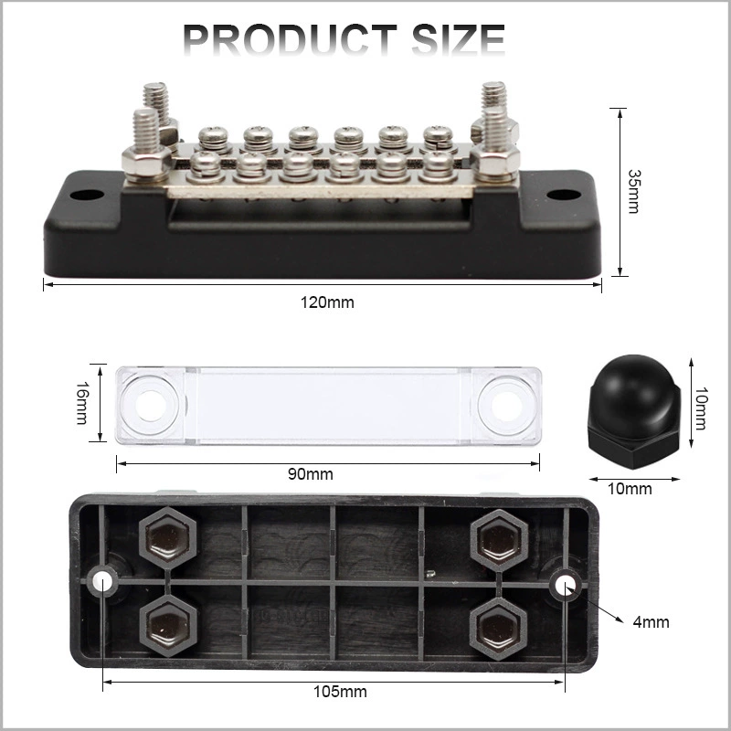 ONEGOL двойной ряд 6-й дорожной шины BUSBAR DC 150A большой ток поток ряд 48V обменная линия медная проводка клеммный терминал