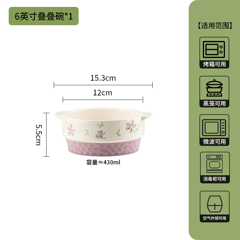 estilo japonés de alto valor bajo esmalte de cerámica de color platos set de tazón de arroz casero tazón de fideos tazón de sopa nueva casa cubiertos image 19