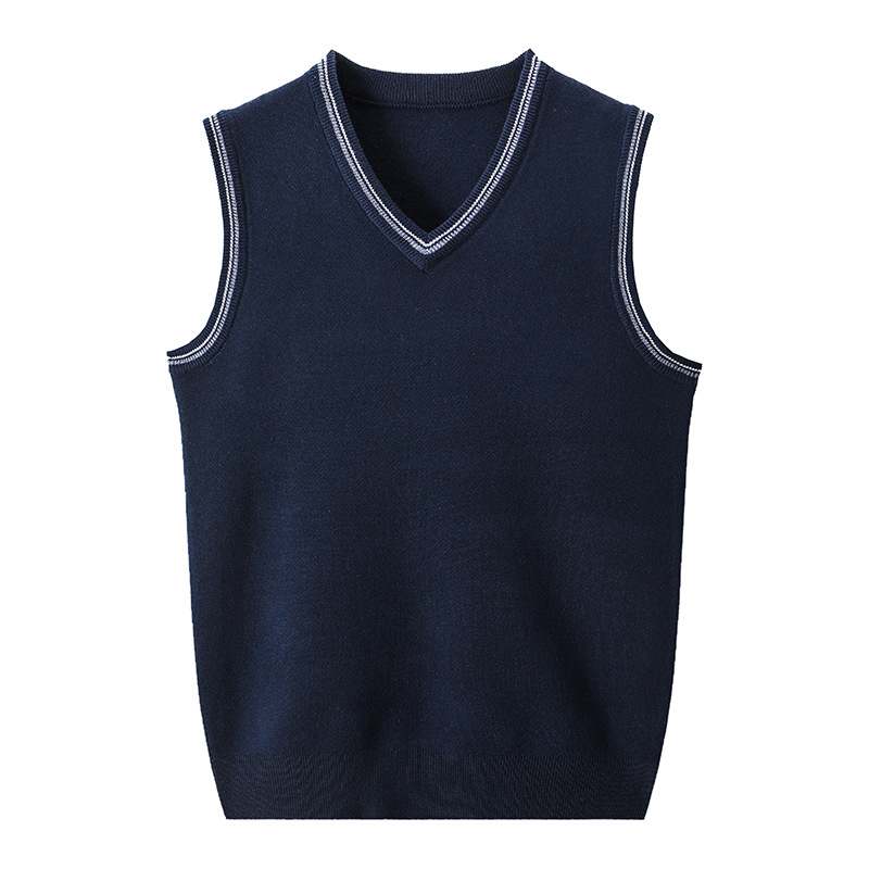 Chaleco Tejido con Cuello en V para Hombre de Lana y Acrílico, Térmico y Transpirable, para Otoño e Invierno