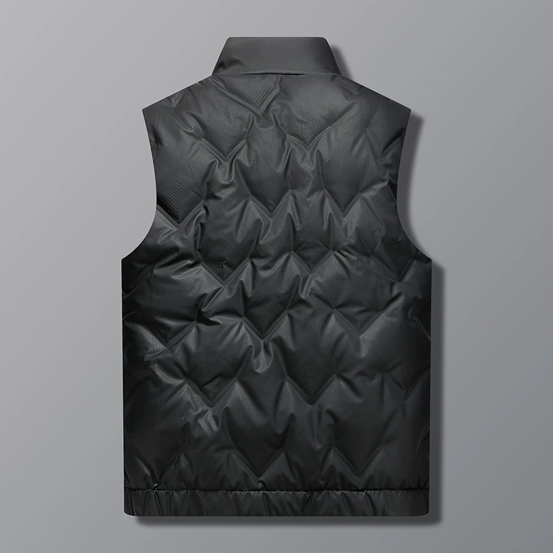 Demi-season velvet keep warm vest for leisure with down, duck down, plus size, feather stuffing
