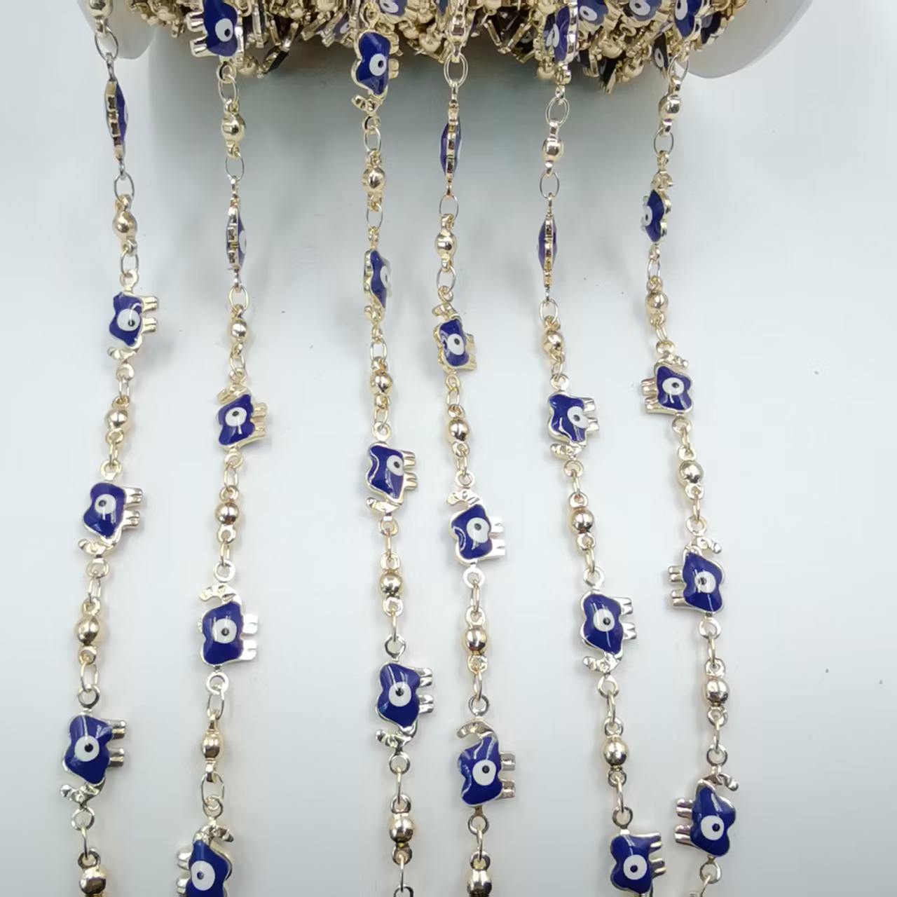 El ojo del mal Hassam mano DIY cadena goteo de aceite ojo del mal brazalete collar joyas accesorios al por mayor image 9