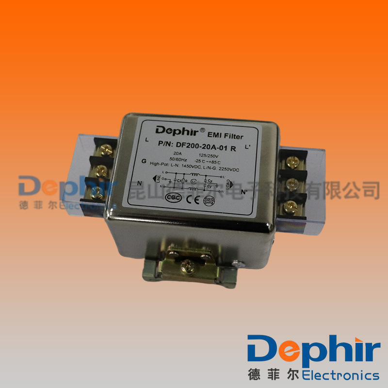 【德菲尔】单相端子台/导轨安装滤波器 DF200T系列