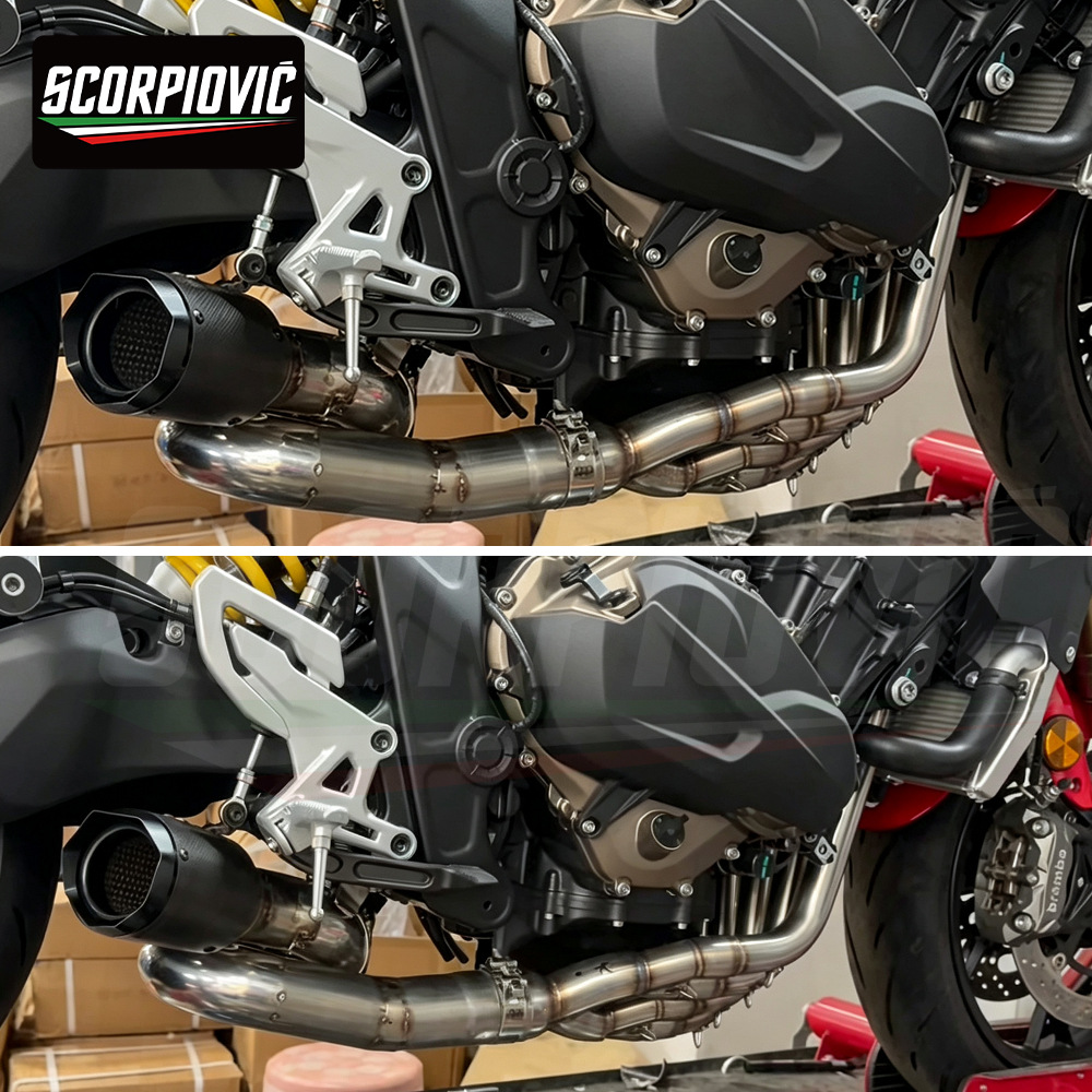 Suitable for Qianjiang Sai 600 680CC full exhaust system, stainless steel spiral front exhaust pipe and tail muffler