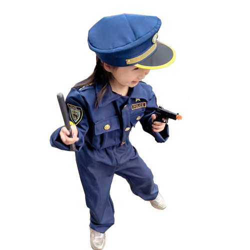 Halloween Child Police Costume Role-Playing Kids Game Outfit Halloween Costume Masquerade Ball Party Attire