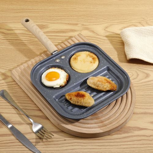 Four-hole frying pan cast iron non-stick pan household omelette pan multi-hole omelette love small frying pan mini breakfast frying pan