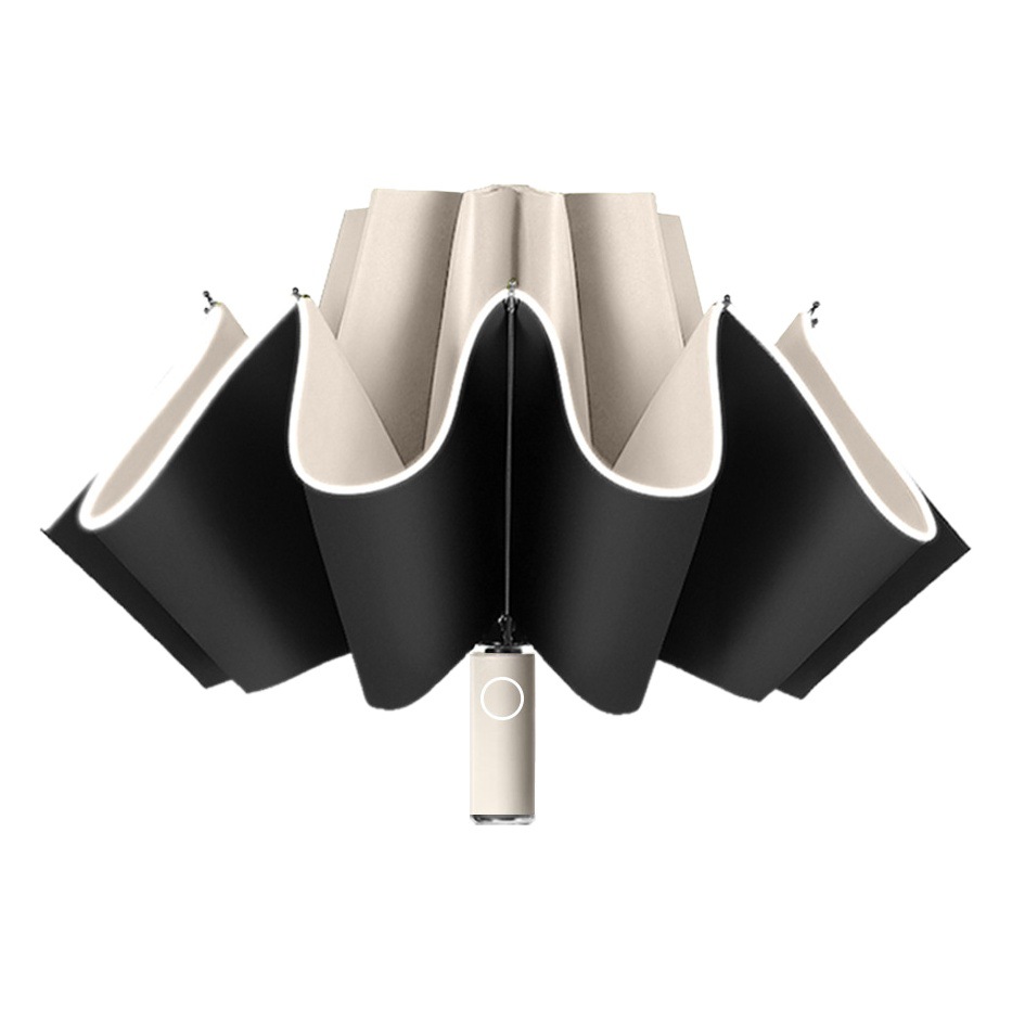 Linterna LED de doble propósito de lluvia inversa completamente automática, sol, publicidad, paraguas, protector solar, logotipo personalizado, sombra, paraguas