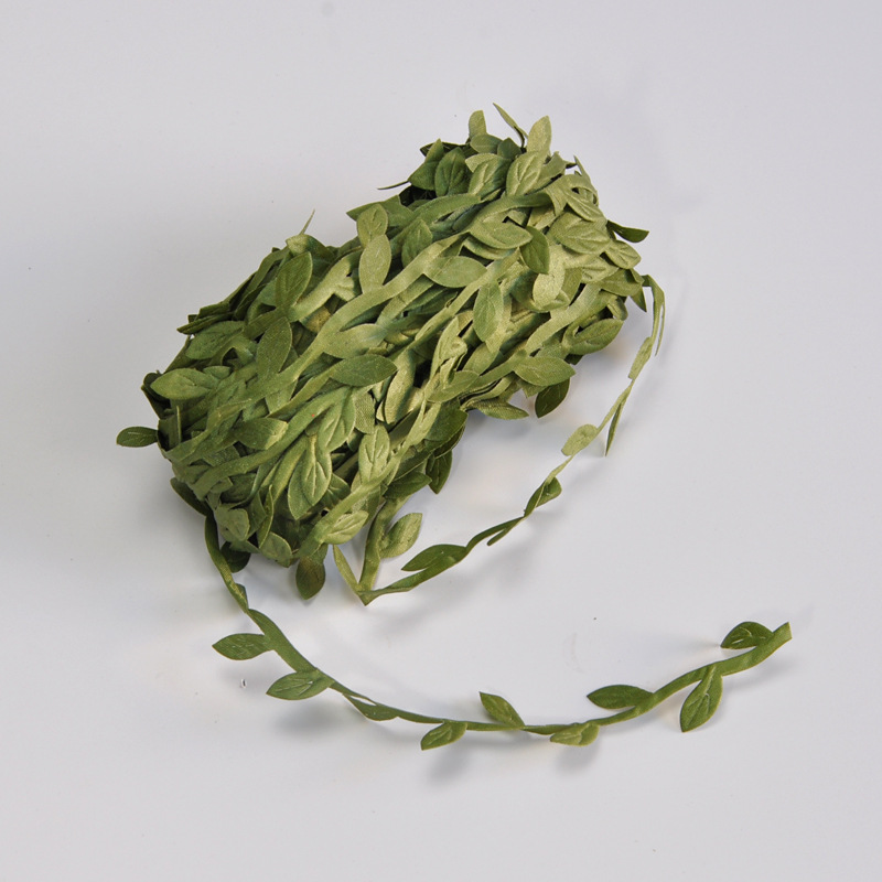 悅隱仿真花材20m絲帶花邊彩色柳樹葉子超聲波壓花樹葉草帽diy道具