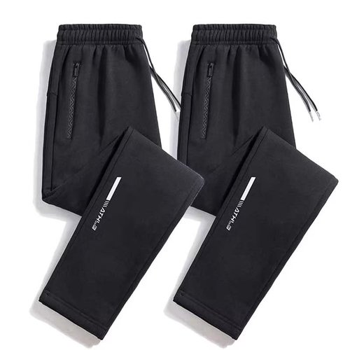 Men's Sports Lounge Pants Spring and Autumn Season Plus Size Deep Gray Men's Pants Loose Straight Leg Men's Casual Long Pants