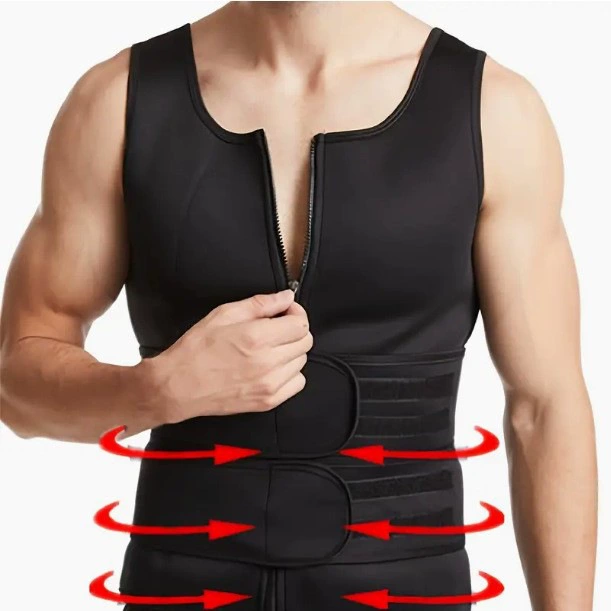 Мужской жилет для коррекции живота Amazon, двубортное корректирующее белье для похудения, волшебное плотное спортивное корректирующее белье.
