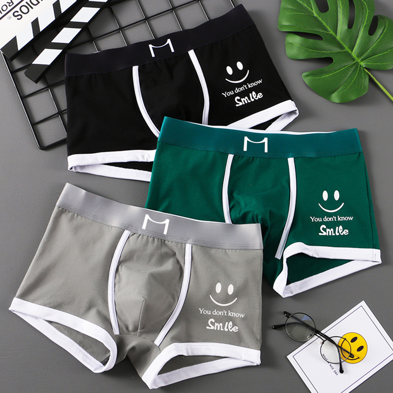 2022 New Men's Underwear Men's Underwear Cotton Boxers Boxers Youth Personality Trendy Boys Shorts Head