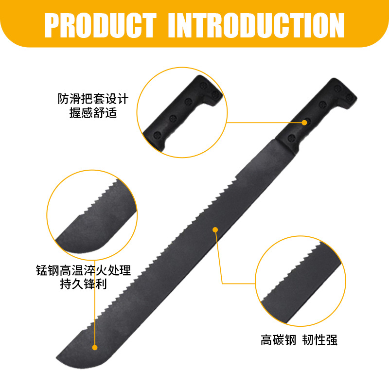 Los fabricantes de cuchillos de caña de azúcar de acero al manganeso suministran herramientas agrícolas del Sudeste Asiático Africano cuchillo de caña de azúcar Comercio exterior cuchillo de caña de azúcar al por mayor